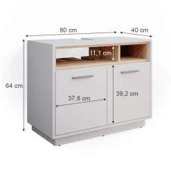 Waschbeckenunterschrank Beatrice Weiß 80 x 64 cm Vicco