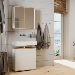 Waschbeckenunterschrank Didi Weiß/Artisan 60 x 62 cm mit 2 Türen Vicco