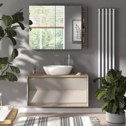 Waschbeckenunterschrank Edelin Cashmere 100 x 50 cm mit 2 Schubladen Vicco