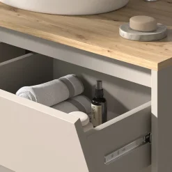 Waschbeckenunterschrank Edelin Cashmere 100 x 50 cm mit 2 Schubladen Vicco