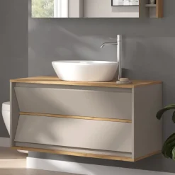 Waschbeckenunterschrank Edelin Cashmere 100 x 50 cm mit 2 Schubladen Vicco