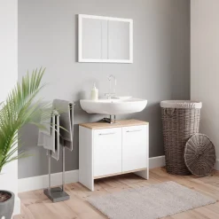 Waschbeckenunterschrank Elvio Weiß 60.4 x 55 cm Vicco