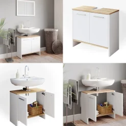 Waschbeckenunterschrank Elvio Weiß 60.4 x 55 cm Vicco