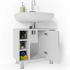 Waschbeckenunterschrank Fynn Weiß Hochglanz 60 x 54 cm Vicco