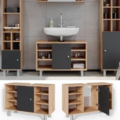 Waschbeckenunterschrank Fynn Anthrazit 80 x 54 cm Vicco