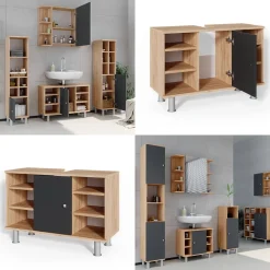 Waschbeckenunterschrank Fynn Anthrazit 80 x 54 cm Vicco