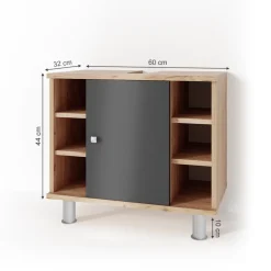 Waschbeckenunterschrank Fynn Anthrazit/Goldkraft Eiche 60 x 54 cm Vicco