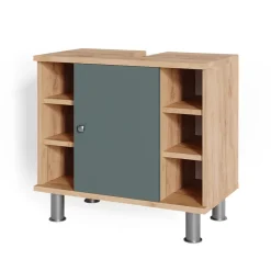Waschbeckenunterschrank Fynn Grün/Goldkraft Eiche 60 x 54 cm Vicco