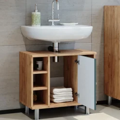 Waschbeckenunterschrank Fynn Grün/Goldkraft Eiche 60 x 54 cm Vicco