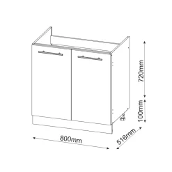 Waschbeckenunterschrank Fame-Line Bordeaux Hochglanz 80 x 82 cm ohne Arbeitsplatte Vicco
