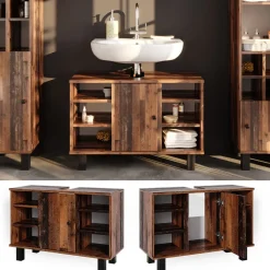 Waschbeckenunterschrank Fynn Antikholz 80 x 54 cm Vicco