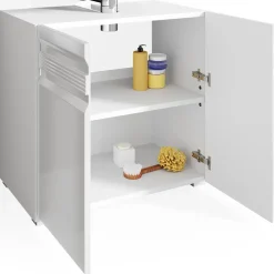 Waschbeckenunterschrank Fredd Weiß Hochglanz 60 x 56 cm Vicco