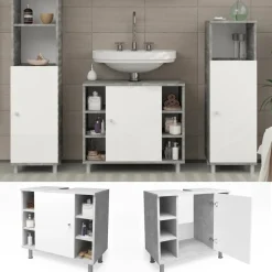 Waschbeckenunterschrank Fynn Beton 60 x 54 cm Vicco