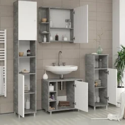 Waschbeckenunterschrank Fynn Beton 60 x 54 cm Vicco