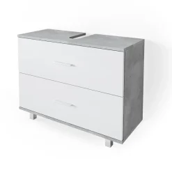 Waschbeckenunterschrank Ilias Beton/Weiß 80 x 60.8 cm Vicco