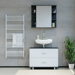 Waschbeckenunterschrank Ilias Anthrazit/Weiß 80 x 60.8 cm Vicco