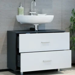 Waschbeckenunterschrank Ilias Anthrazit/Weiß 80 x 60.8 cm Vicco