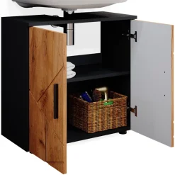 Waschbeckenunterschrank Irma Goldkraft Eiche/Anthrazit 60 x 59 cm Vicco