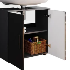 Waschbeckenunterschrank Irma Anthrazit Hochglanz 60 x 59 cm Vicco