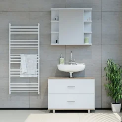 Waschbeckenunterschrank Ilias Weiß/Sonoma 80 x 60.8 cm Vicco