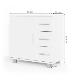 Waschbeckenunterschrank Ilias Weiß 60 x 60.8 cm Vicco