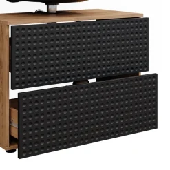 Waschbeckenunterschrank Irma Anthrazit gepunktet 80 x 58.6 cm mit 2 Schubladen Vicco