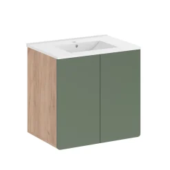 Waschbeckenunterschrank Izan Goldkraft Eiche/Grün Vicco