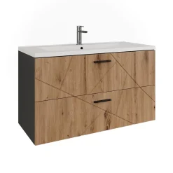 Waschbeckenunterschrank Irma Anthrazit/Artisan 2 Teile Vicco