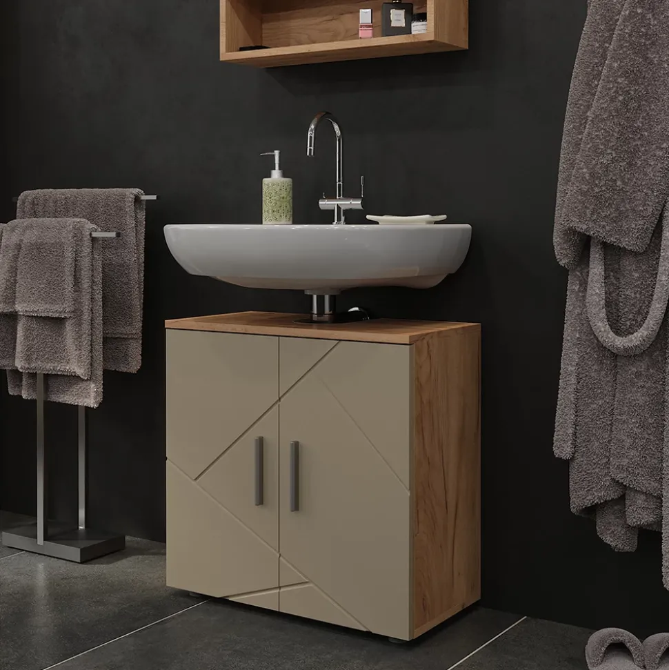 Waschbeckenunterschrank Irma Goldkraft Eiche 60 x 59 cm Vicco