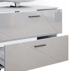 Waschbeckenunterschrank Irma Weiß Hochglanz 80 x 58.6 cm Vicco