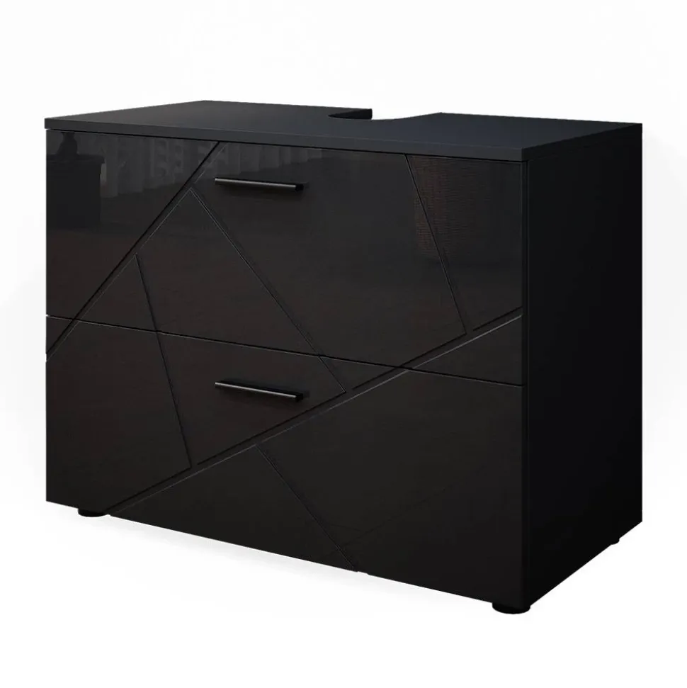 Waschbeckenunterschrank Irma Anthrazit Hochglanz 80 x 58.6 cm Vicco