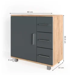 Waschbeckenunterschrank Ilias Goldkraft Eiche 60 x 60.8 cm Vicco