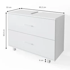 Waschbeckenunterschrank Ilias Weiß 80 x 60.8 cm Vicco