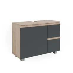Waschbeckenunterschrank J-Shape Anthrazit 80 x 60.8 cm Vicco