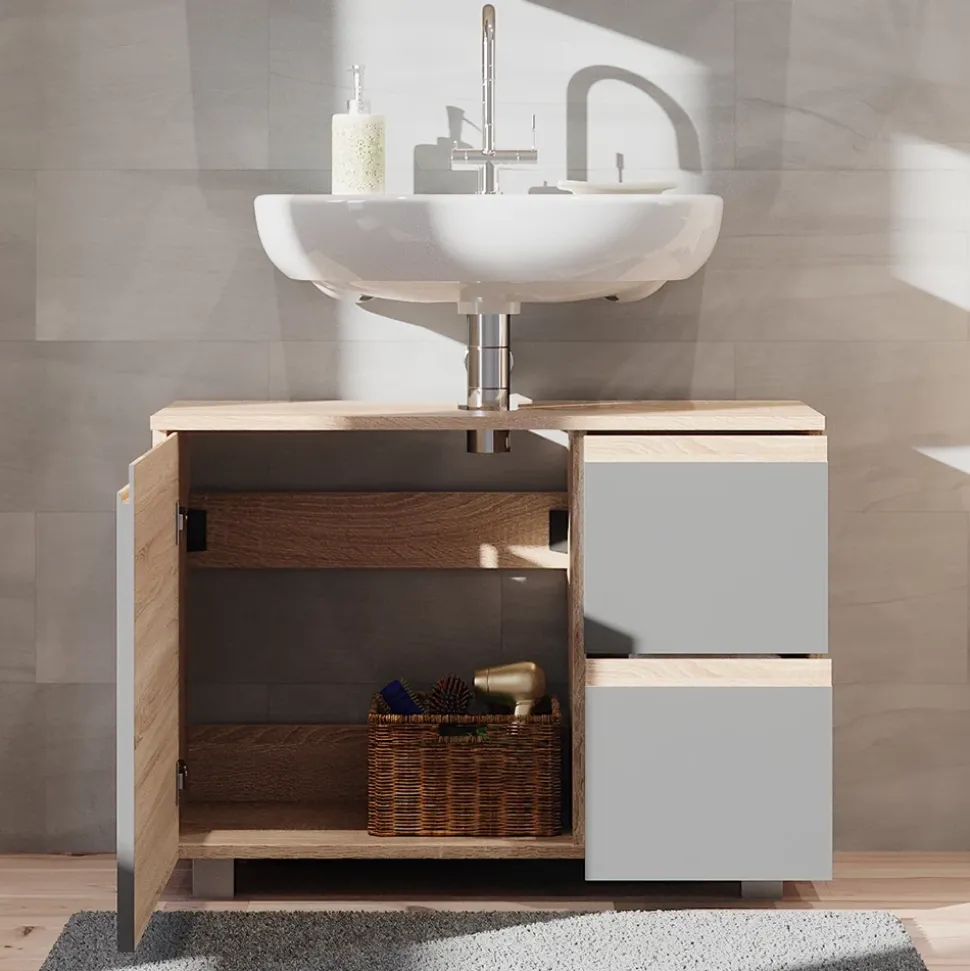 Waschbeckenunterschrank J-Shape Anthrazit 80 x 60.8 cm Vicco