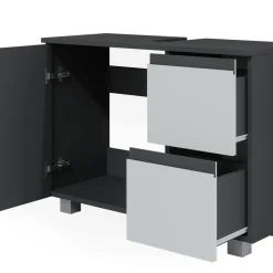 Waschbeckenunterschrank J-Shape Anthrazit/Weiß 80 x 60.8 cm Vicco