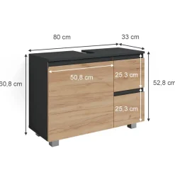Waschbeckenunterschrank J-Shape Sonoma 80 x 60.8 cm Vicco