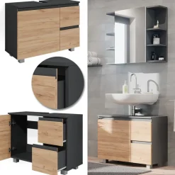 Waschbeckenunterschrank J-Shape Sonoma 80 x 60.8 cm Vicco