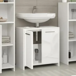 Waschbeckenunterschrank Kiko Weiß Hochglanz/Weiß 58 x 60 cm Vicco