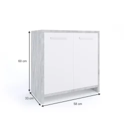 Waschbeckenunterschrank Kiko Beton 58 x 60 cm Vicco