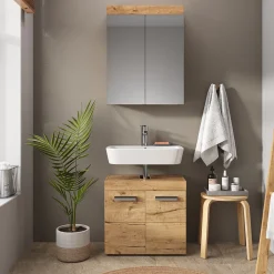 Waschbeckenunterschrank Luna Eiche Wotan 60 x 56 cm Vicco