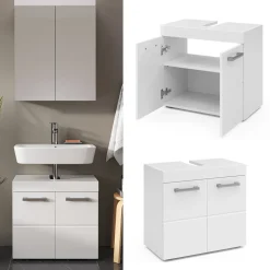 Waschbeckenunterschrank Luna Weiß 60 x 56 cm Vicco