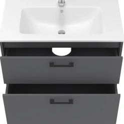 Waschbeckenunterschrank Lanco Anthrazit 80 x 61.5 cm mit Waschbecken Vicco
