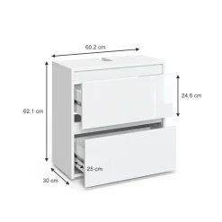 Waschbeckenunterschrank Majest Weiß 60.2 x 62.1 cm Vicco