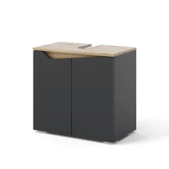 Waschbeckenunterschrank Marelle Anthrazit/Artisan 60 x 57.5 cm mit 2 Türen Vicco