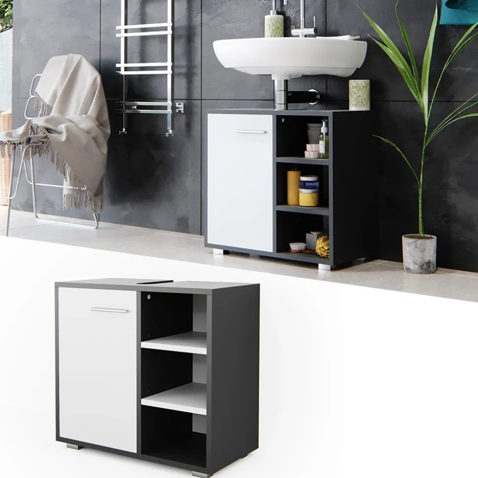 Waschbeckenunterschrank Perry Anthrazit 60 x 55.6 cm Vicco