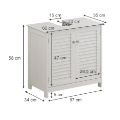 Waschbeckenunterschrank Riad Weiß 60 x 58 cm mit 2 Türen Vicco