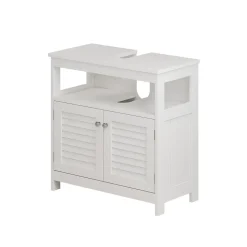 Waschbeckenunterschrank Riad Weiß 60 x 60 cm mit 2 Türen und offenem Fach Vicco