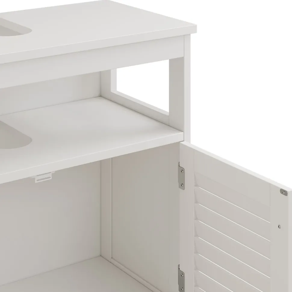 Waschbeckenunterschrank Riad Weiß 60 x 60 cm mit 2 Türen und offenem Fach Vicco