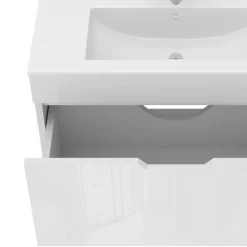 Waschbeckenunterschrank Stefanie Weiß 2 Teile, Unterschrank 80 cm Vicco